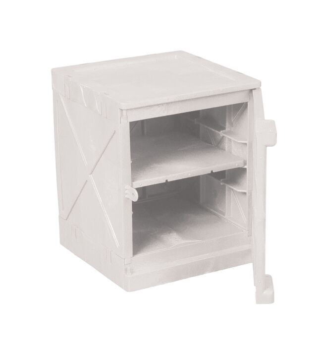 4 Gallon, 2 Shelves, Bench Top, Poly Acid and Corrosive Safety