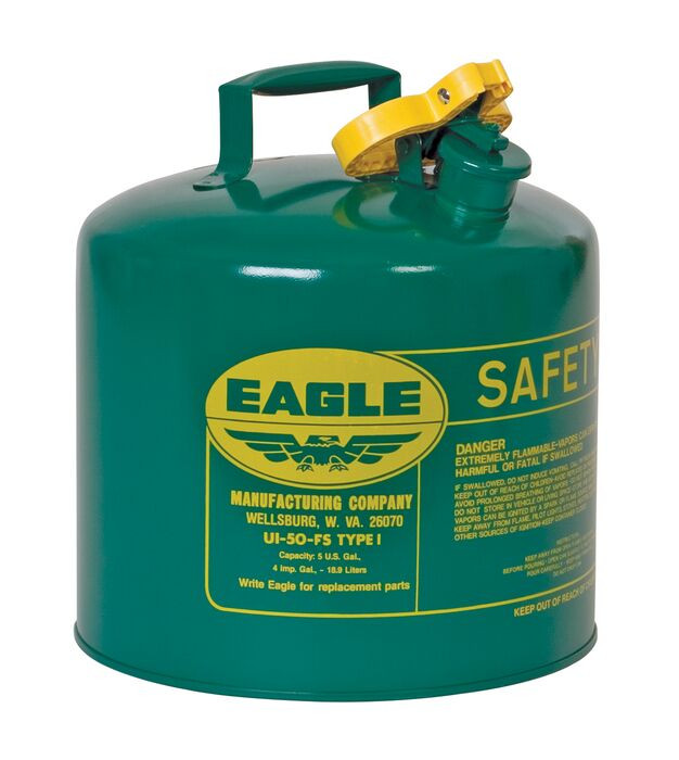 5 Gallon Safety Can for Combustibles, Type I, Flame Arrester, Green - UI50SG
