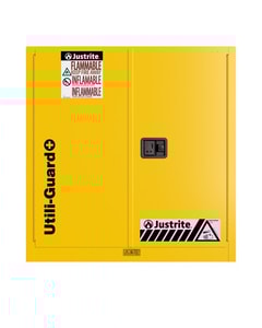 30 Gallon, 2 Shelves, 2 Doors, Self Close, 2 Door Attachments, Utili-Guard+™ Flammable Cabinet, Yellow - U893020 30 Gallon, 2 Shelves, 2 Doors, Self Close, 2 Door Attachments, Utili-Guard+™ Flammable Cabinet, Yellow - U893020