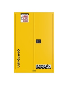 45 Gallon, 2 Shelves, 2 Doors, Self Close, 2 Door Attachments, Utili-Guard+™ Flammable Cabinet, Yellow – U894520 45 Gallon, 2 Shelves, 2 Doors, Self Close, 2 Door Attachments, Utili-Guard+™ Flammable Cabinet, Yellow – U894520