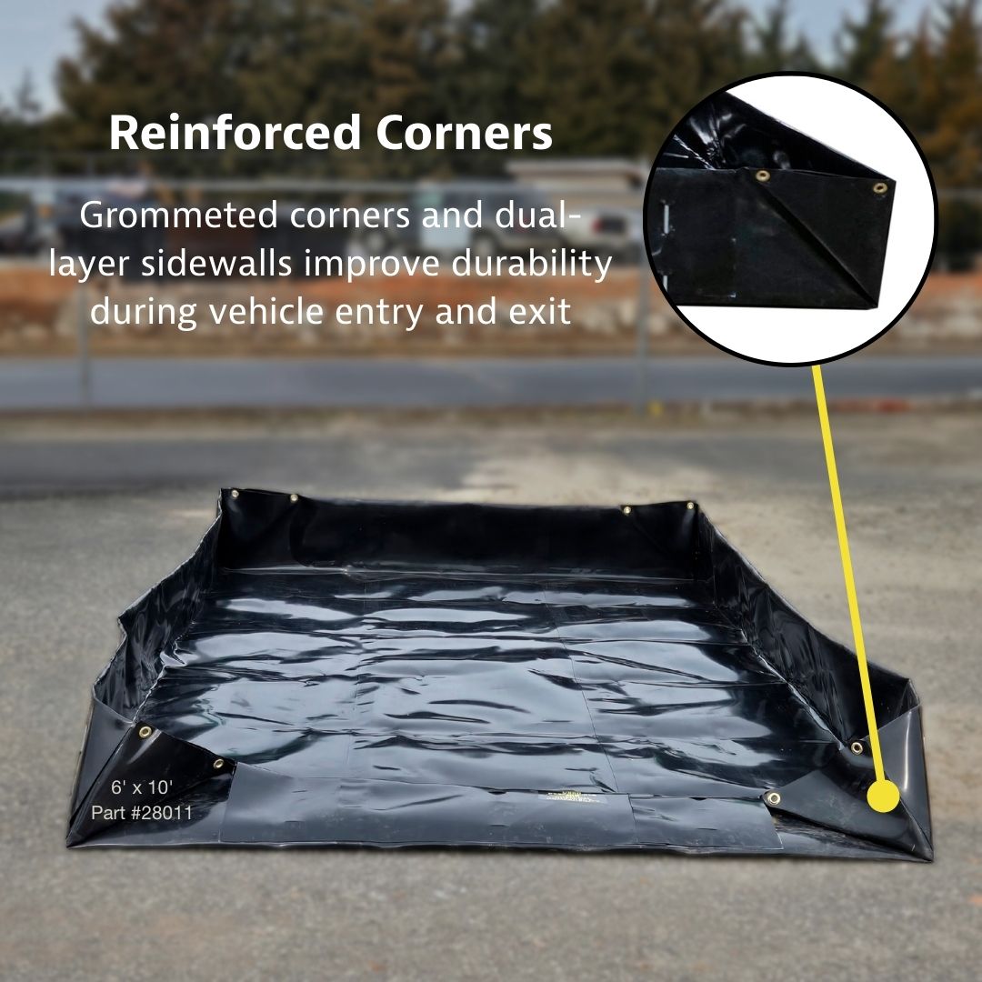 Reinforced Corners on a MightyBerm temporary spill berm