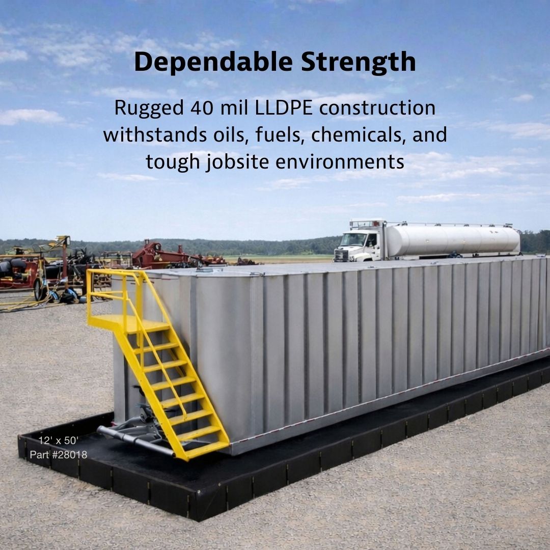 Rugged 40-mil LLDPE MightyBerm in use